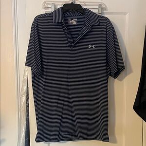 Under Armour Men's Dark Blue Striped Polo